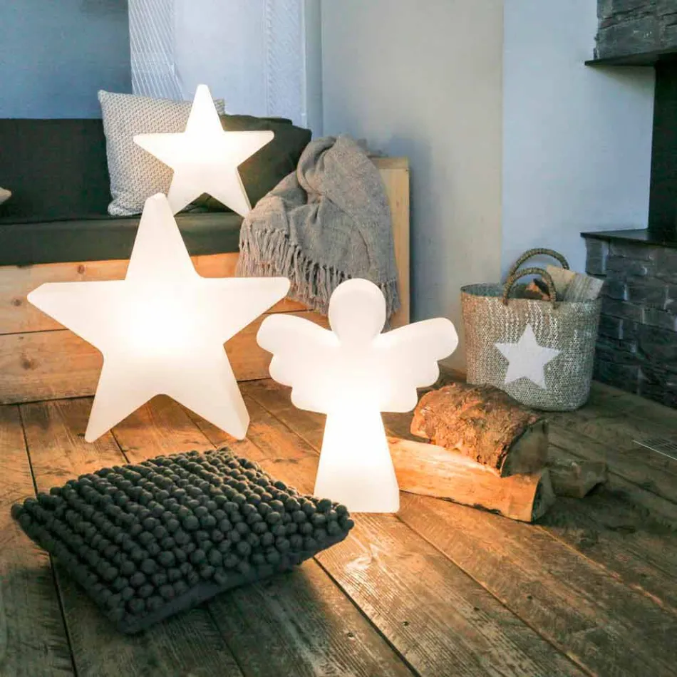 Lampadaire Blanc E27, Led ou Ange Solaire Design Moderne - Angelostar Viadurini