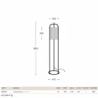 Lampadaire en laiton et le tissu Hua Hika Viadurini