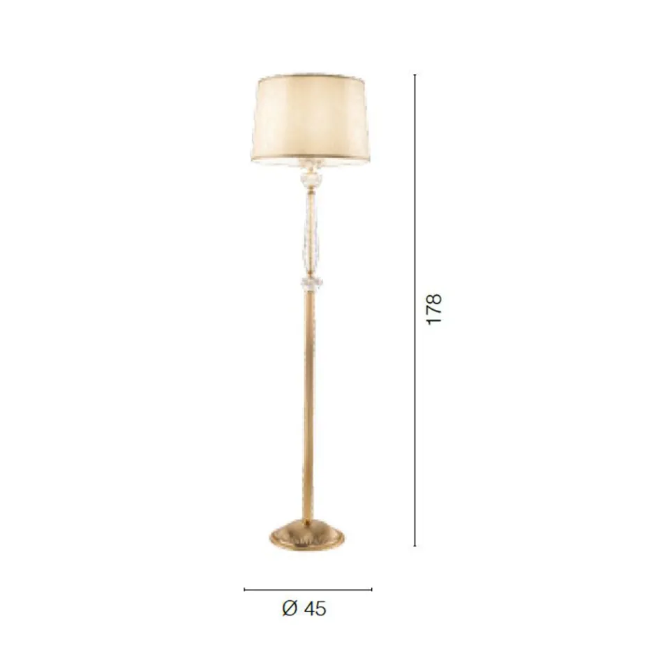 Lampadaire Classique en Porcelaine et Verre Soufflé de Luxe - Eteria Viadurini