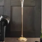 Lampadaire classique en verre artisanal et abat-jour de luxe - Flandre Viadurini