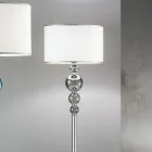 Lampadaire classique en verre artisanal italien et abat-jour - Memore Viadurini