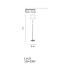 Lampadaire classique en verre artisanal italien et abat-jour - Memore Viadurini