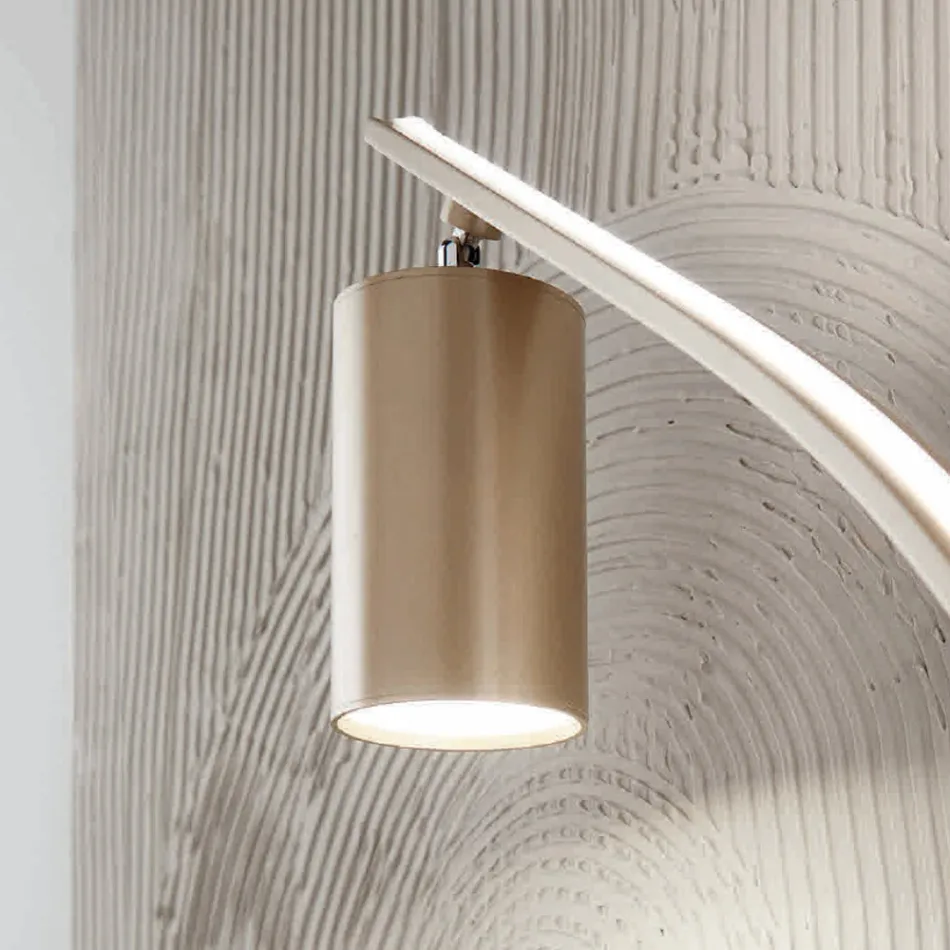 Lampadaire avec spot orientable et seconde lumière à l'arrière - Camphre Viadurini