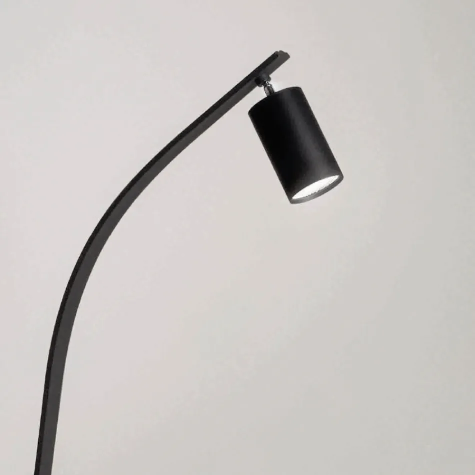 Lampadaire avec spot orientable et seconde lumière à l'arrière - Camphre Viadurini