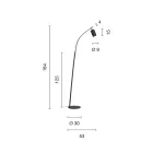 Lampadaire avec spot orientable et seconde lumière à l'arrière - Camphre Viadurini