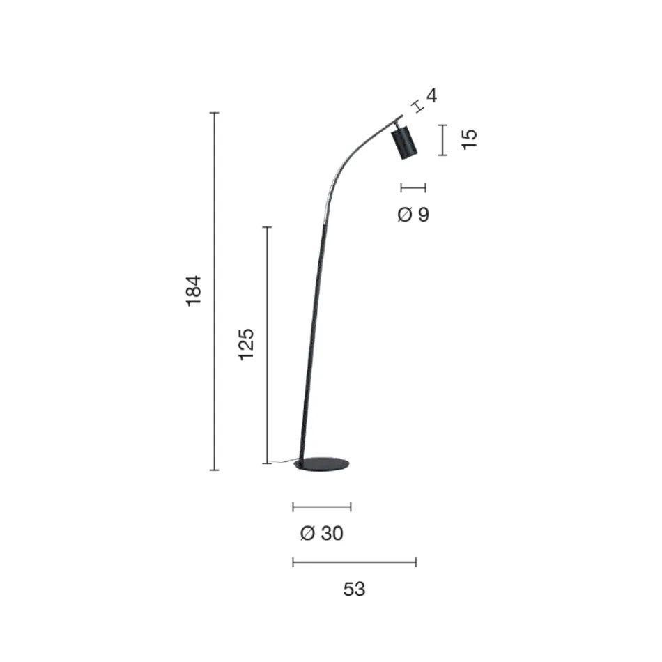 Lampadaire avec spot orientable et seconde lumière à l'arrière - Camphre Viadurini