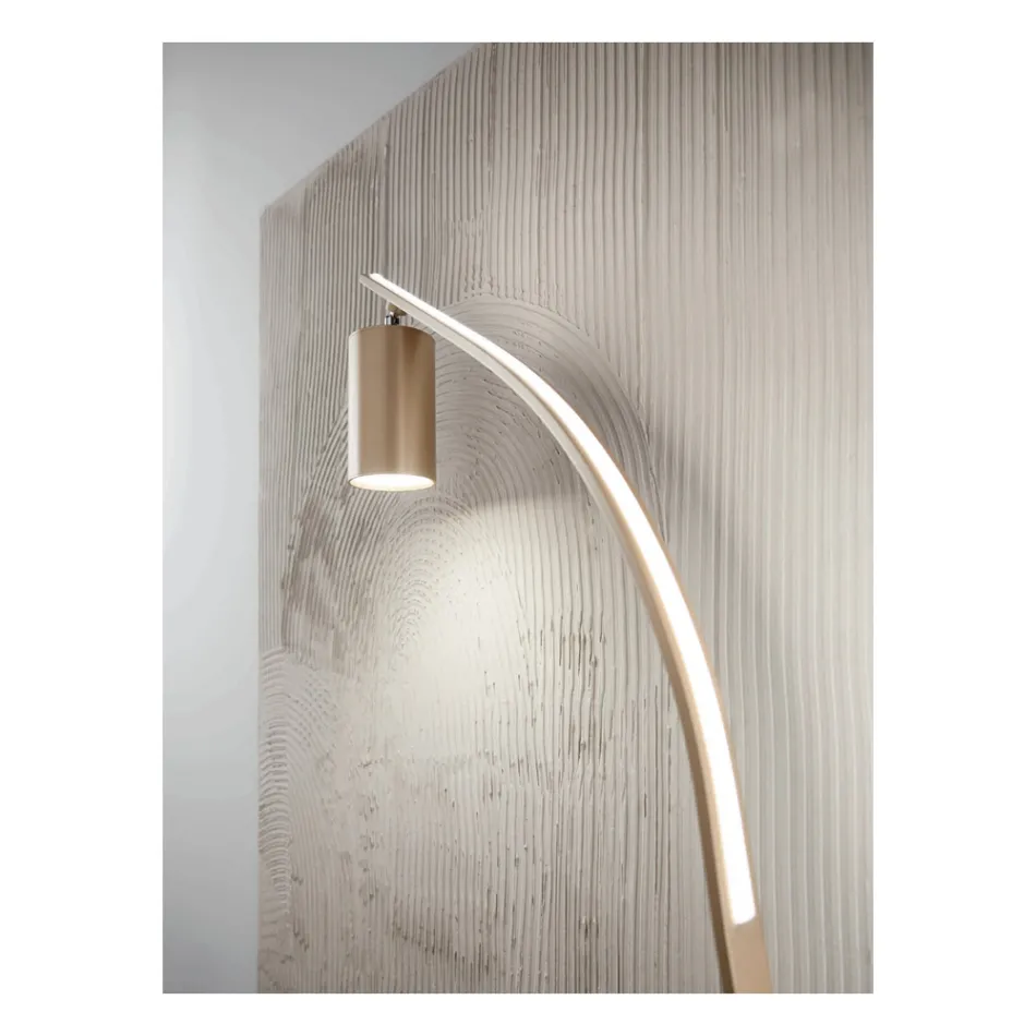 Lampadaire avec spot orientable et seconde lumière à l'arrière - Camphre Viadurini