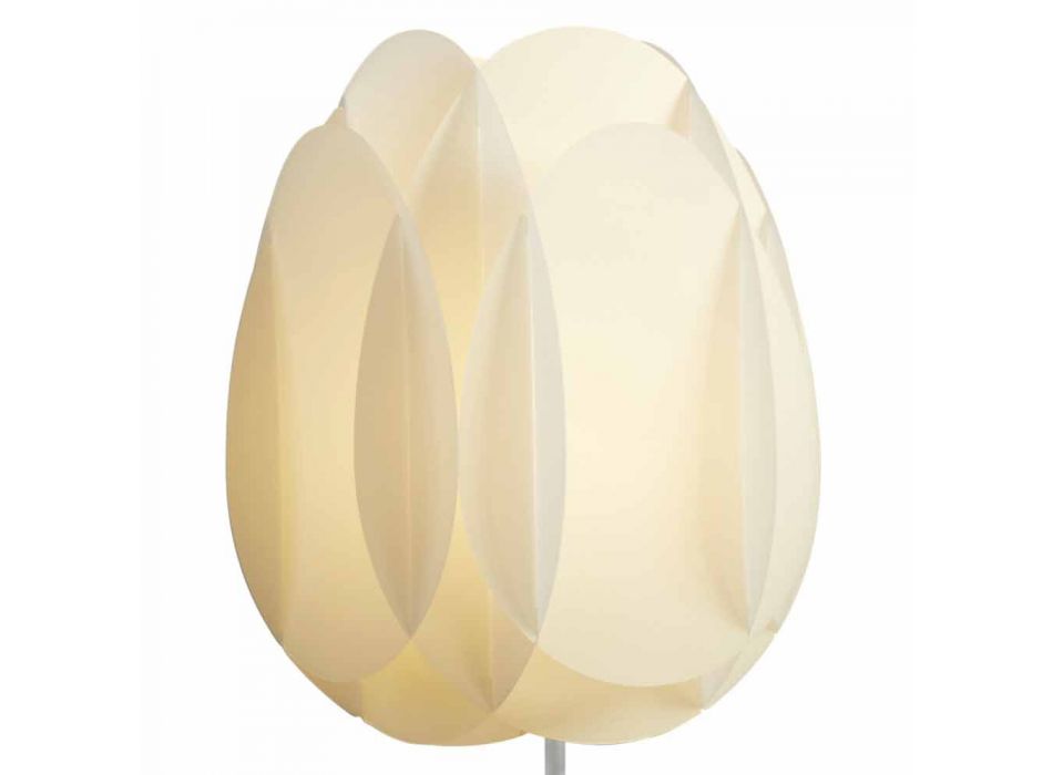 Lampadaire avec perle abat-jour blanc, diam.40xH195 cm, Lora Viadurini