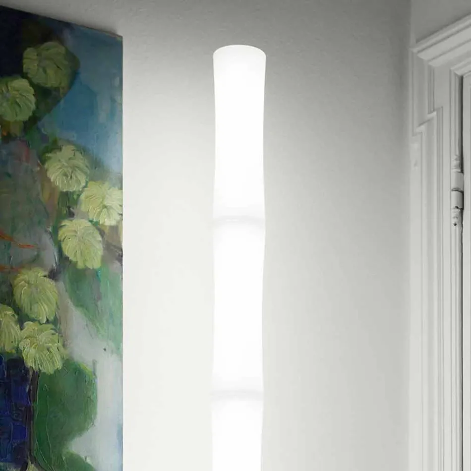 Lampadaire avec abat-jour en polyéthylène blanc fabriqué en Italie - Asturia Viadurini