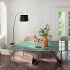 Lampadaire avec tige en carbone noir fabriqué en Italie - Terni Viadurini