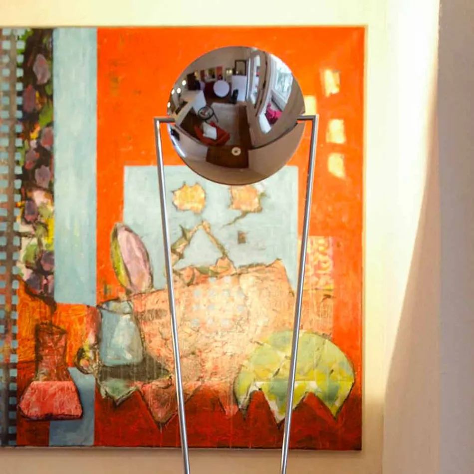 Lampadaire avec Structure en Métal et LED Intégrée Made in Italy - Rione Viadurini