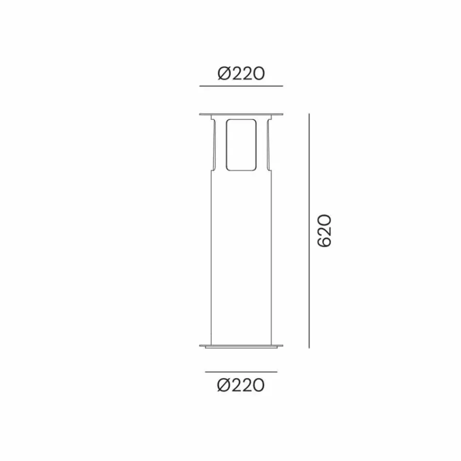 Lampadaire d'Extérieur en Fer avec Chapeau Design - Porto par Il Fanale Viadurini