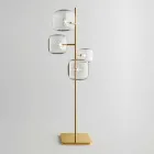 Lampadaire design avec structure en métal brillant Made in Italy - Donatina Viadurini