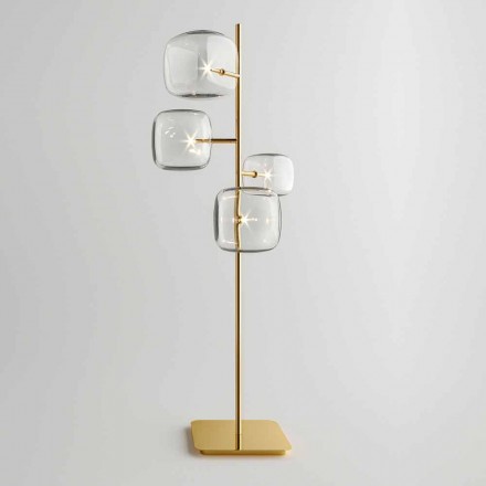 Lampadaire design avec structure en métal brillant Made in Italy - Donatina Viadurini
