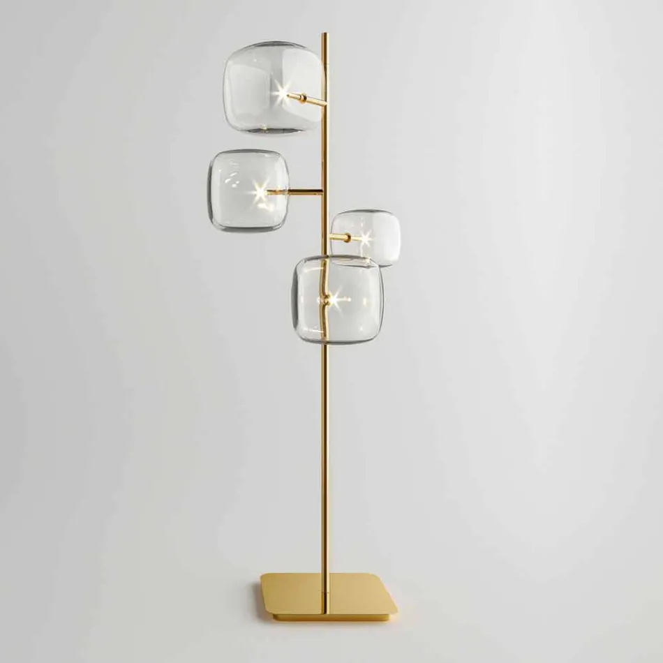 Lampadaire design avec structure en métal brillant Made in Italy - Donatina Viadurini