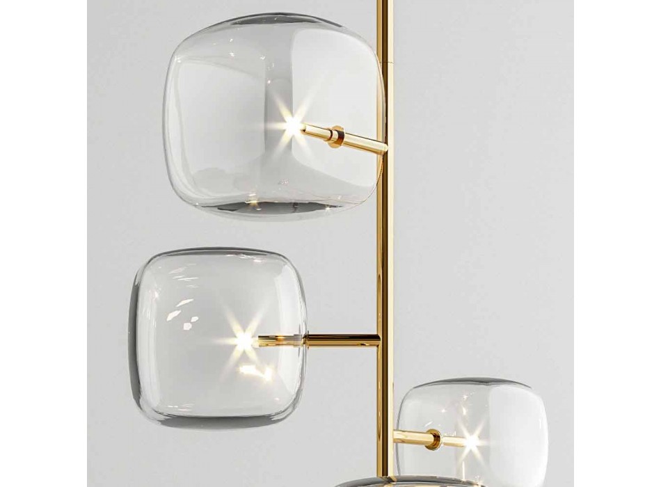 Lampadaire design avec structure en métal brillant Made in Italy - Donatina Viadurini