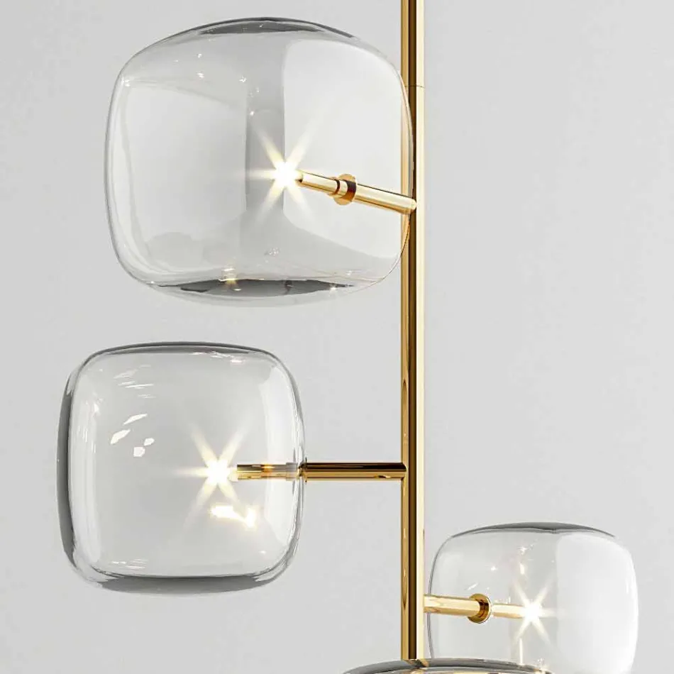 Lampadaire design avec structure en métal brillant Made in Italy - Donatina Viadurini
