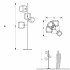 Lampadaire design avec structure en métal brillant Made in Italy - Donatina Viadurini