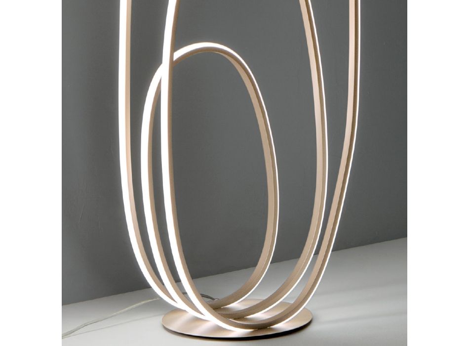 Lampadaire design en métal peint finition dorée avec LED - Simea Viadurini