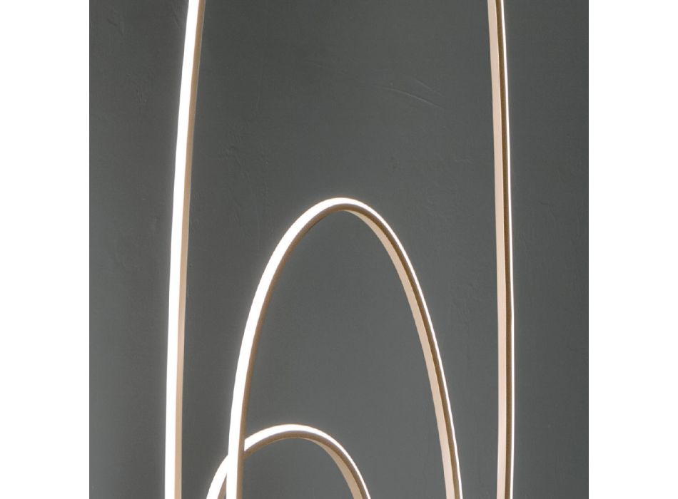 Lampadaire design en métal peint finition dorée avec LED - Simea Viadurini