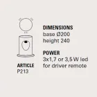 Lampadaire design moderne à 3 lumières, U-Boat - Toscot Viadurini