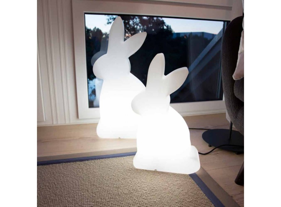 Lampadaire design, lapin blanc pour intérieur et extérieur - Conigliostar Viadurini