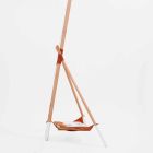 Lampadaire design en bois de hêtre et métal laqué - Avetta Viadurini