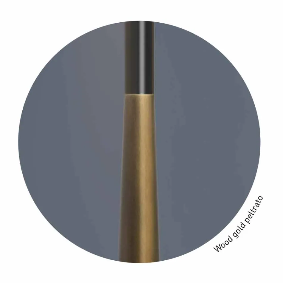 Lampadaire design en métal, bois et organza Made in Italy - Boom Viadurini