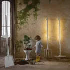 Lampadaire d'extérieur en technopolymère blanc Design de 3 formes - Outils Viadurini