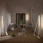 Lampadaire d'extérieur en technopolymère blanc Design de 3 formes - Outils Viadurini