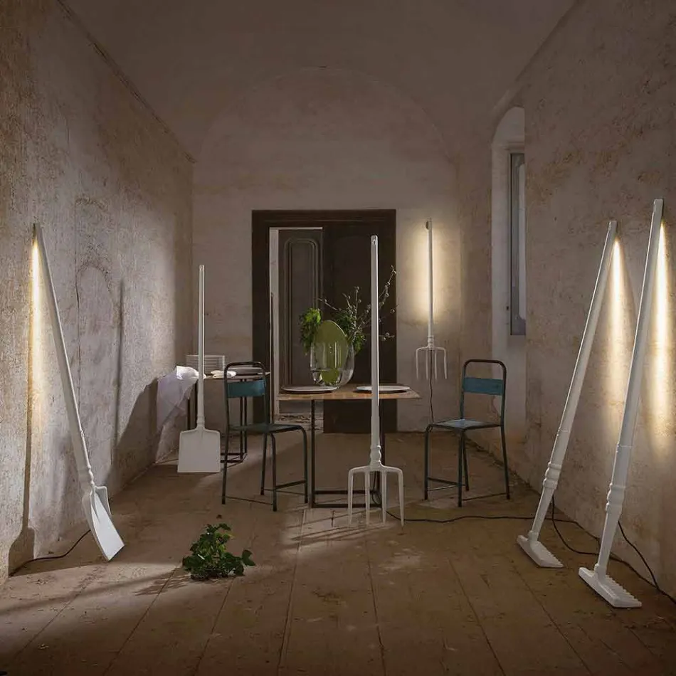 Lampadaire d'extérieur en technopolymère blanc Design de 3 formes - Outils Viadurini
