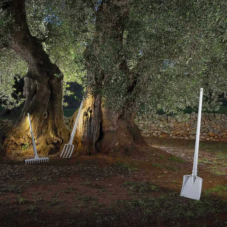 Lampadaire d'extérieur en technopolymère blanc Design de 3 formes - Outils Viadurini