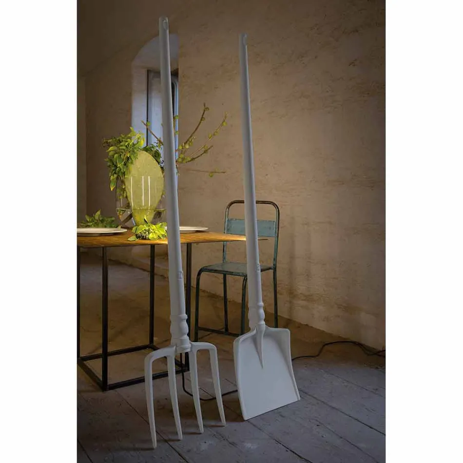 Lampadaire d'extérieur en technopolymère blanc Design de 3 formes - Outils Viadurini
