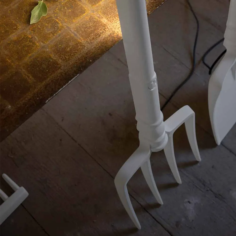 Lampadaire d'extérieur en technopolymère blanc Design de 3 formes - Outils Viadurini