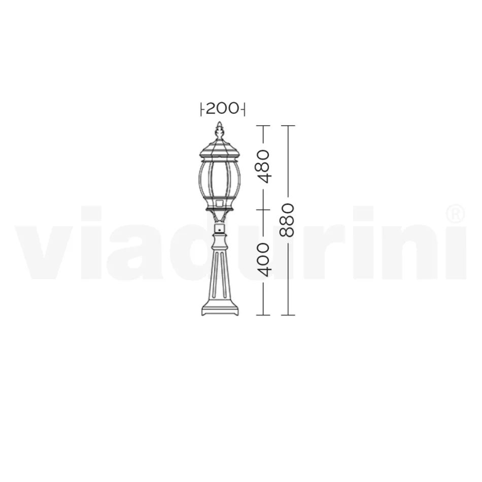 Lampadaire d'extérieur de style vintage en aluminium fabriqué en Italie - Leona Viadurini