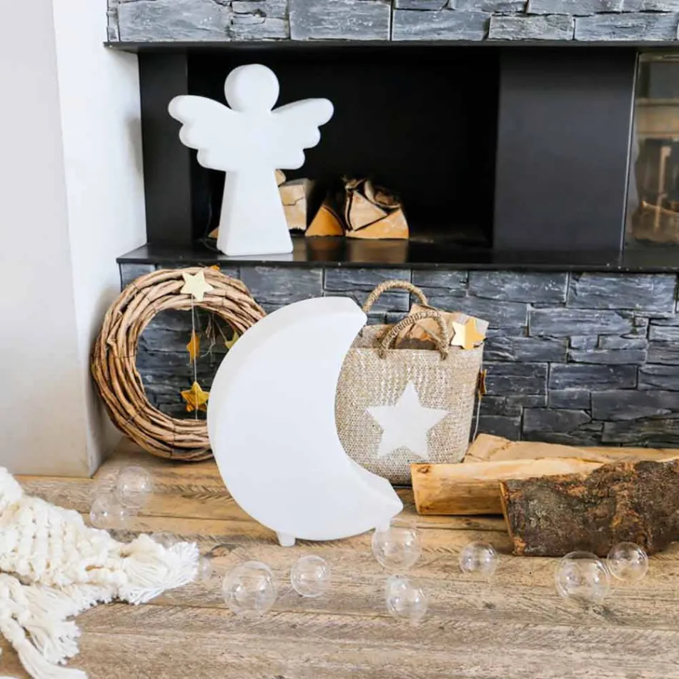 Lampadaire en forme de lune en plastique 2 tailles Design moderne - Lunastar Viadurini