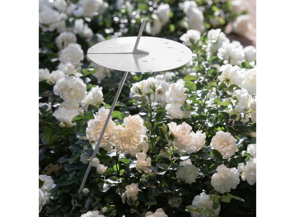 Lampadaire de Jardin Design Aluminium Blanc avec Feuille de Nénuphar - Cipriam Viadurini