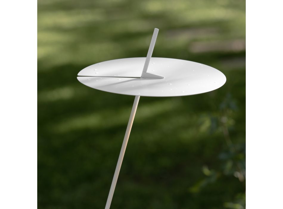 Lampadaire de Jardin Design Aluminium Blanc avec Feuille de Nénuphar - Cipriam Viadurini
