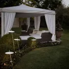 Lampadaire de Jardin Design Aluminium Blanc avec Feuille de Nénuphar - Cipriam Viadurini