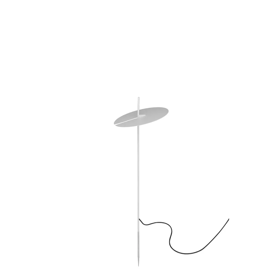 Lampadaire de Jardin Design Aluminium Blanc avec Feuille de Nénuphar - Cipriam Viadurini