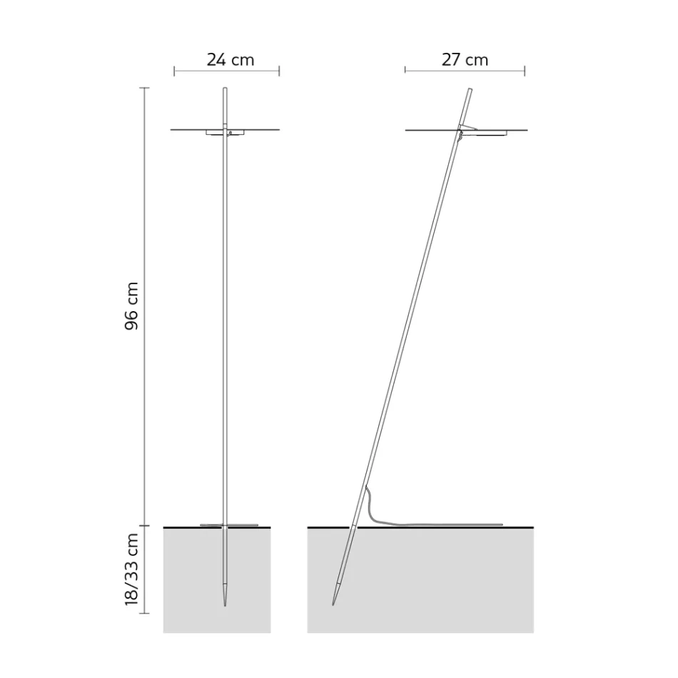 Lampadaire de Jardin Design Aluminium Blanc avec Feuille de Nénuphar - Cipriam Viadurini