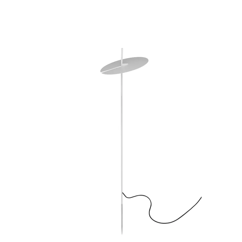 Lampadaire de Jardin Design Aluminium Blanc avec Feuille de Nénuphar - Cipriam Viadurini