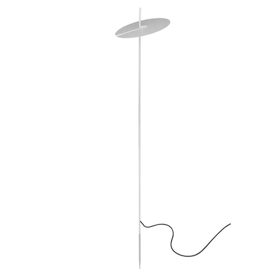 Lampadaire de Jardin Design Aluminium Blanc avec Feuille de Nénuphar - Cipriam Viadurini