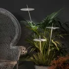 Lampadaire de Jardin Design Aluminium Blanc avec Feuille de Nénuphar - Cipriam Viadurini