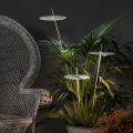 Lampadaire de Jardin Design Aluminium Blanc avec Feuille de Nénuphar - Cipriam