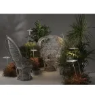 Lampadaire de Jardin Design Aluminium Blanc avec Feuille de Nénuphar - Cipriam Viadurini