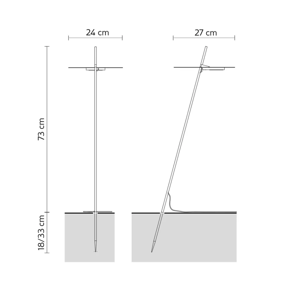 Lampadaire de Jardin Design Aluminium Blanc avec Feuille de Nénuphar - Cipriam Viadurini