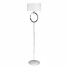 Lampadaire en acier avec abat-jour blanc Hmax 149,5cm Lune Viadurini
