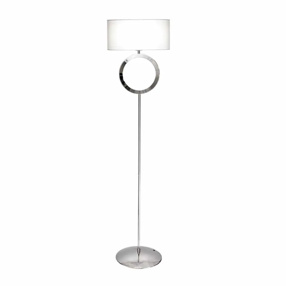 Lampadaire en acier avec abat-jour blanc Hmax 149,5cm Lune Viadurini