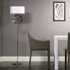 Lampadaire en acier avec abat-jour blanc Hmax 149,5cm Lune Viadurini